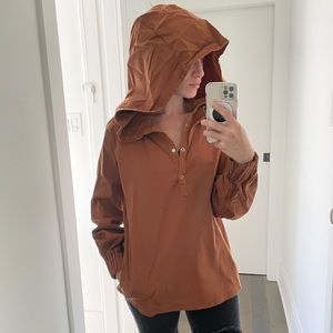 Amae Co Burnt Orange Hooded Top